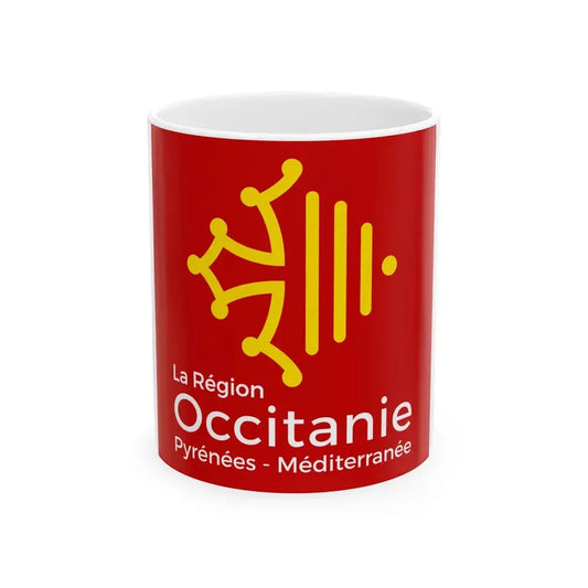 Flag of Region Occitanie (France) White Coffee Mug 11oz - Go Mug Yourself