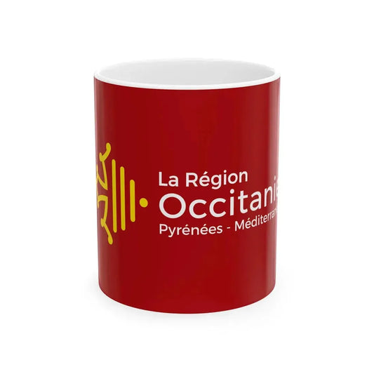 Flag of Region Occitanie Perpinya variation (France) White Coffee Mug 11oz - Go Mug Yourself