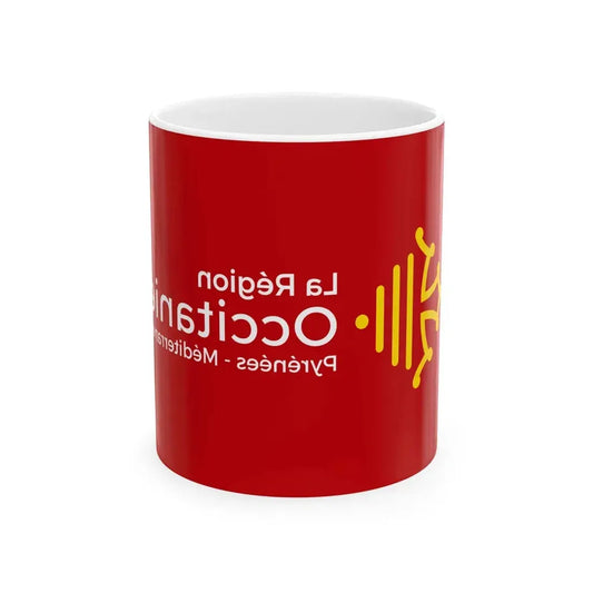 Flag of Region Occitanie Perpinya variation reverse (France) White Coffee Mug 11oz - Go Mug Yourself