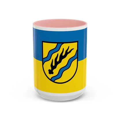 Flag of Rems Murr Kreis Germany - Accent Coffee Mug 15oz Pink - Go Mug Yourself