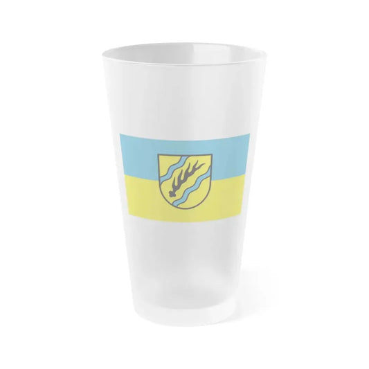 Flag of Rems Murr Kreis Germany - Frosted Pint Glass 16oz 16oz Frosted - Go Mug Yourself