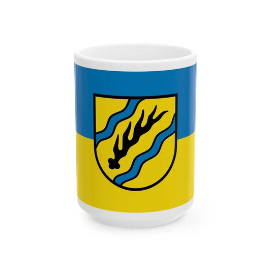 Flag of Rems Murr Kreis Germany - White Coffee Mug 15oz - Go Mug Yourself