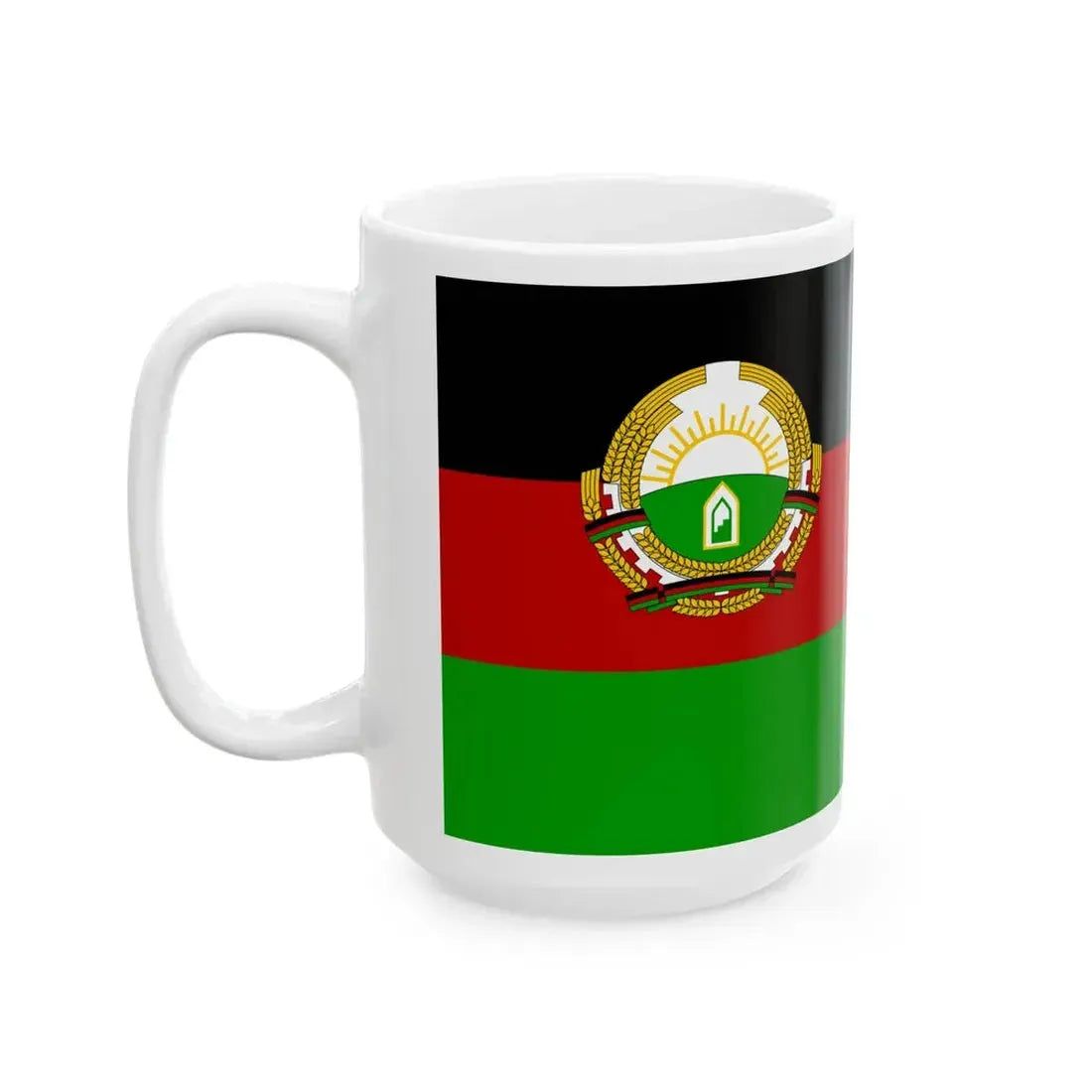 Flag of Republic of Afghanistan (Afghanistan) White Coffee Mug - Go Mug Yourself
