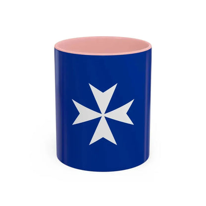 Flag of Republic of Amalfi Italy - Accent Coffee Mug 11oz Pink - Go Mug Yourself