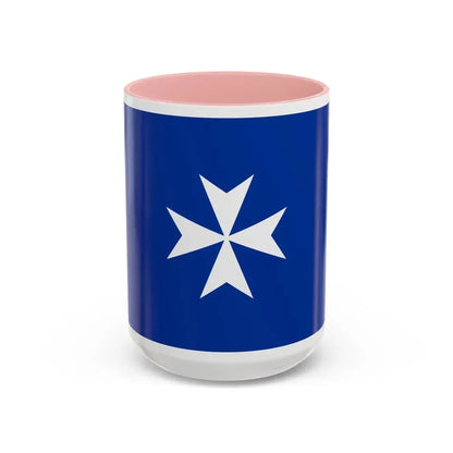 Flag of Republic of Amalfi Italy - Accent Coffee Mug 15oz Pink - Go Mug Yourself