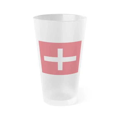 Flag of Republic of Noli Italy - Frosted Pint Glass 16oz 16oz Frosted - Go Mug Yourself
