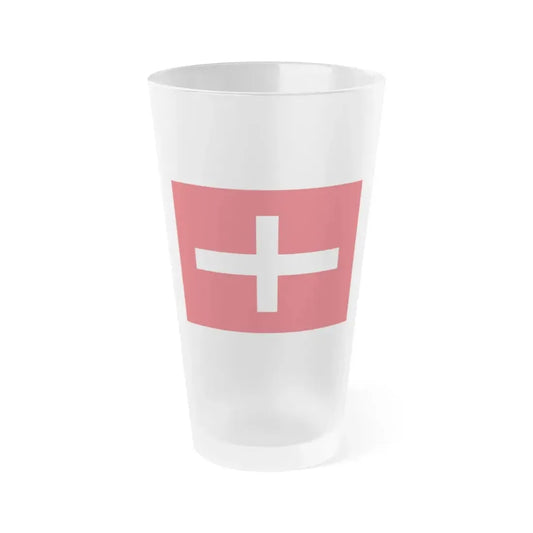 Flag of Republic of Noli Italy - Frosted Pint Glass 16oz 16oz Frosted - Go Mug Yourself