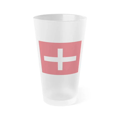 Flag of Republic of Noli Italy - Frosted Pint Glass 16oz 16oz Frosted - Go Mug Yourself