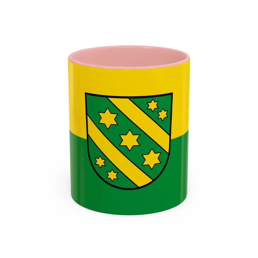 Flag of Reutlingen Germany - Accent Coffee Mug 11oz Pink - Go Mug Yourself