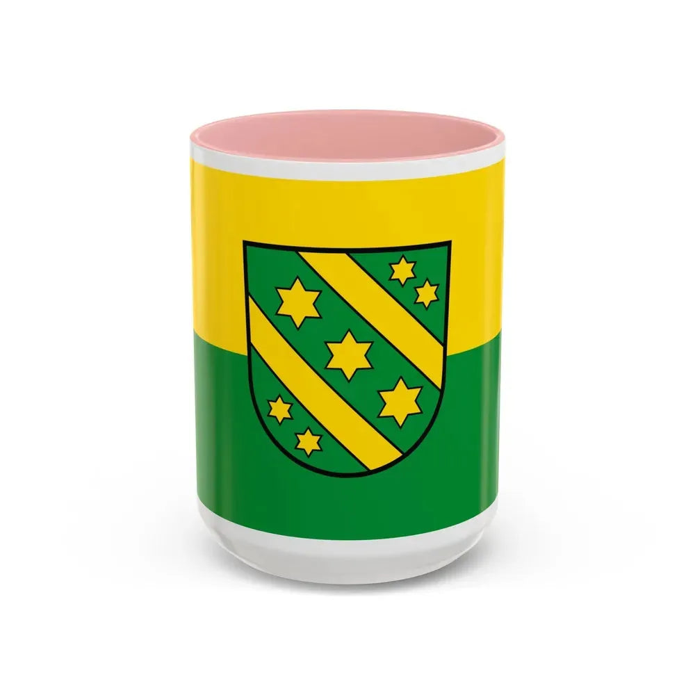 Flag of Reutlingen Germany - Accent Coffee Mug 15oz Pink - Go Mug Yourself