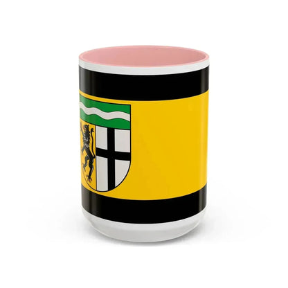 Flag of Rhein Erft Kreis Germany - Accent Coffee Mug 15oz Pink - Go Mug Yourself