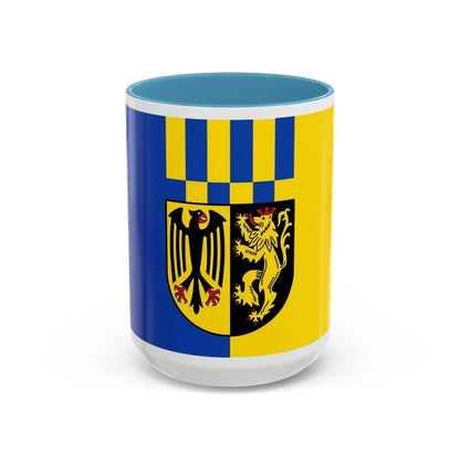 Flag of Rhein Hunsrueck Kreis Germany - Accent Coffee Mug 15oz Light Blue - Go Mug Yourself