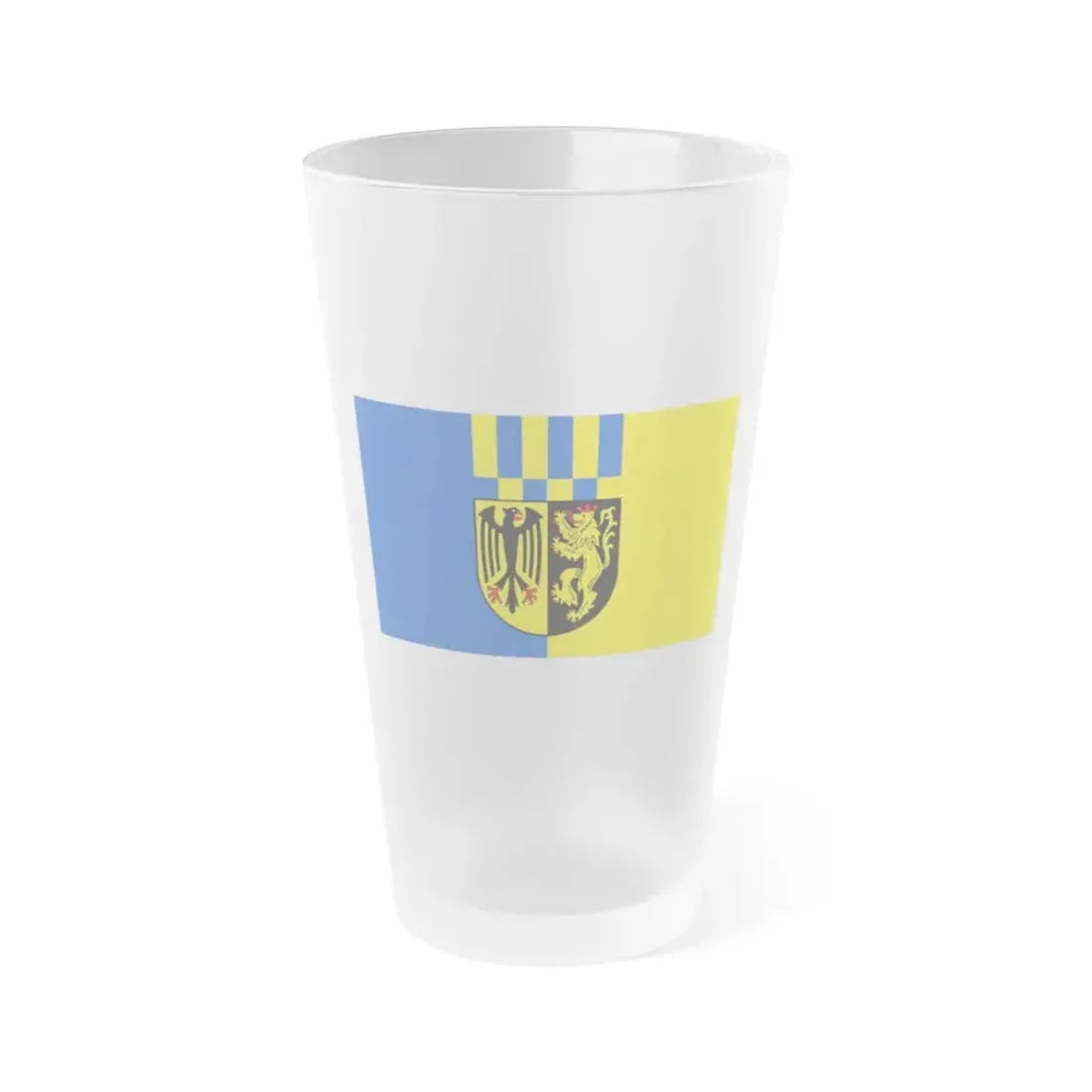 Flag of Rhein Hunsrueck Kreis Germany - Frosted Pint Glass 16oz 16oz Frosted - Go Mug Yourself