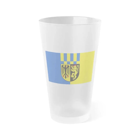 Flag of Rhein Hunsrueck Kreis Germany - Frosted Pint Glass 16oz 16oz Frosted - Go Mug Yourself