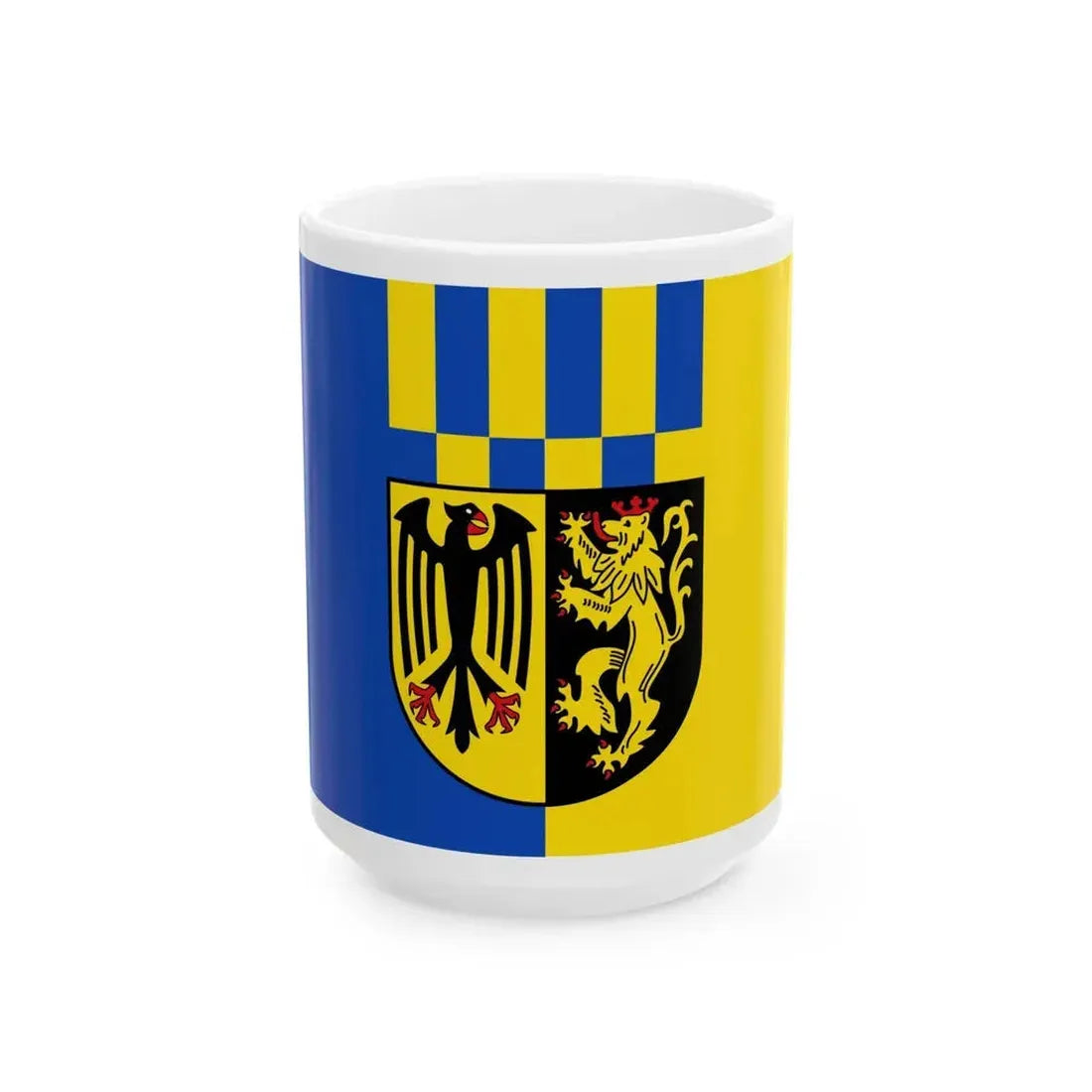Flag of Rhein Hunsrueck Kreis Germany - White Coffee Mug 15oz - Go Mug Yourself