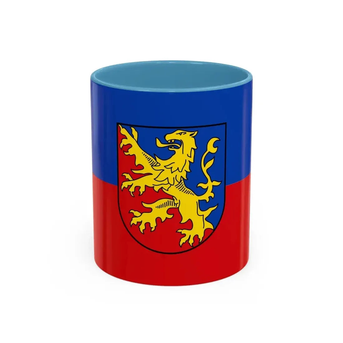 Flag of Rhein Lahn Kreis Germany - Accent Coffee Mug 11oz Light Blue - Go Mug Yourself