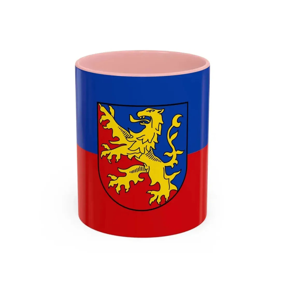 Flag of Rhein Lahn Kreis Germany - Accent Coffee Mug 11oz Pink - Go Mug Yourself