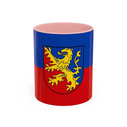 Flag of Rhein Lahn Kreis Germany - Accent Coffee Mug 11oz Pink - Go Mug Yourself