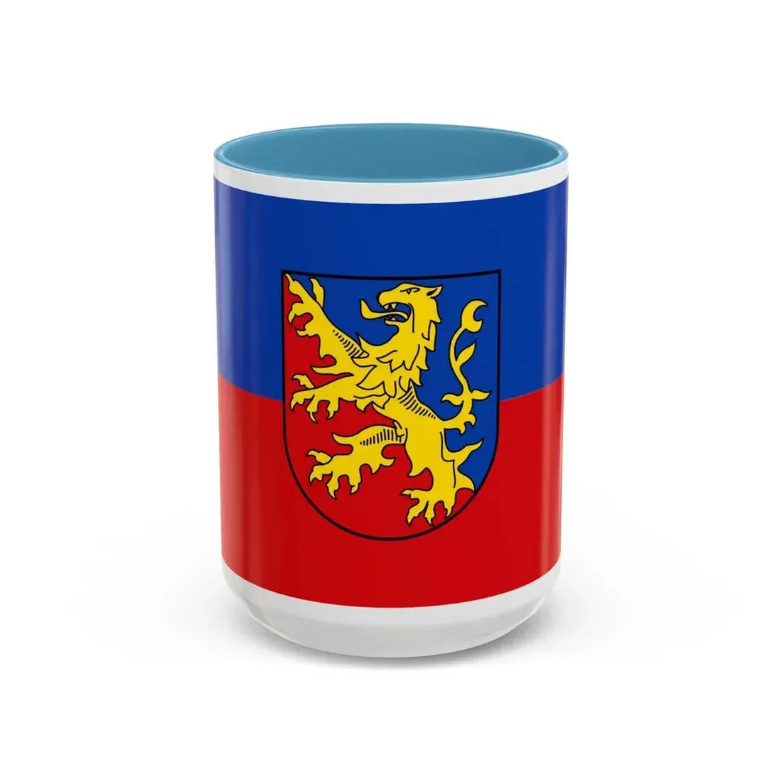 Flag of Rhein Lahn Kreis Germany - Accent Coffee Mug 15oz Light Blue - Go Mug Yourself