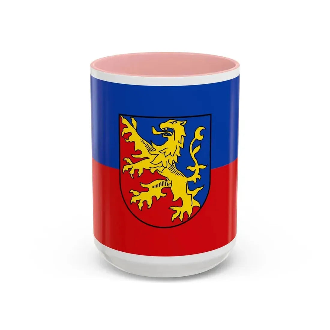Flag of Rhein Lahn Kreis Germany - Accent Coffee Mug 15oz Pink - Go Mug Yourself