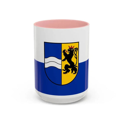 Flag of Rhein Neckar Kreis Germany - Accent Coffee Mug 15oz Pink - Go Mug Yourself