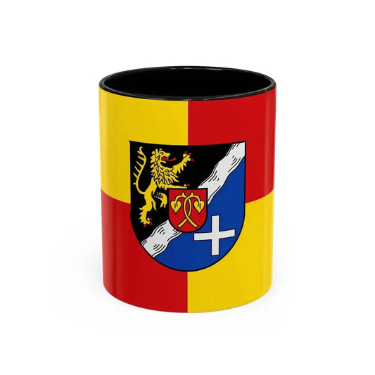 Flag of Rhein Pfalz Kreis Germany - Accent Coffee Mug 11oz Black - Go Mug Yourself