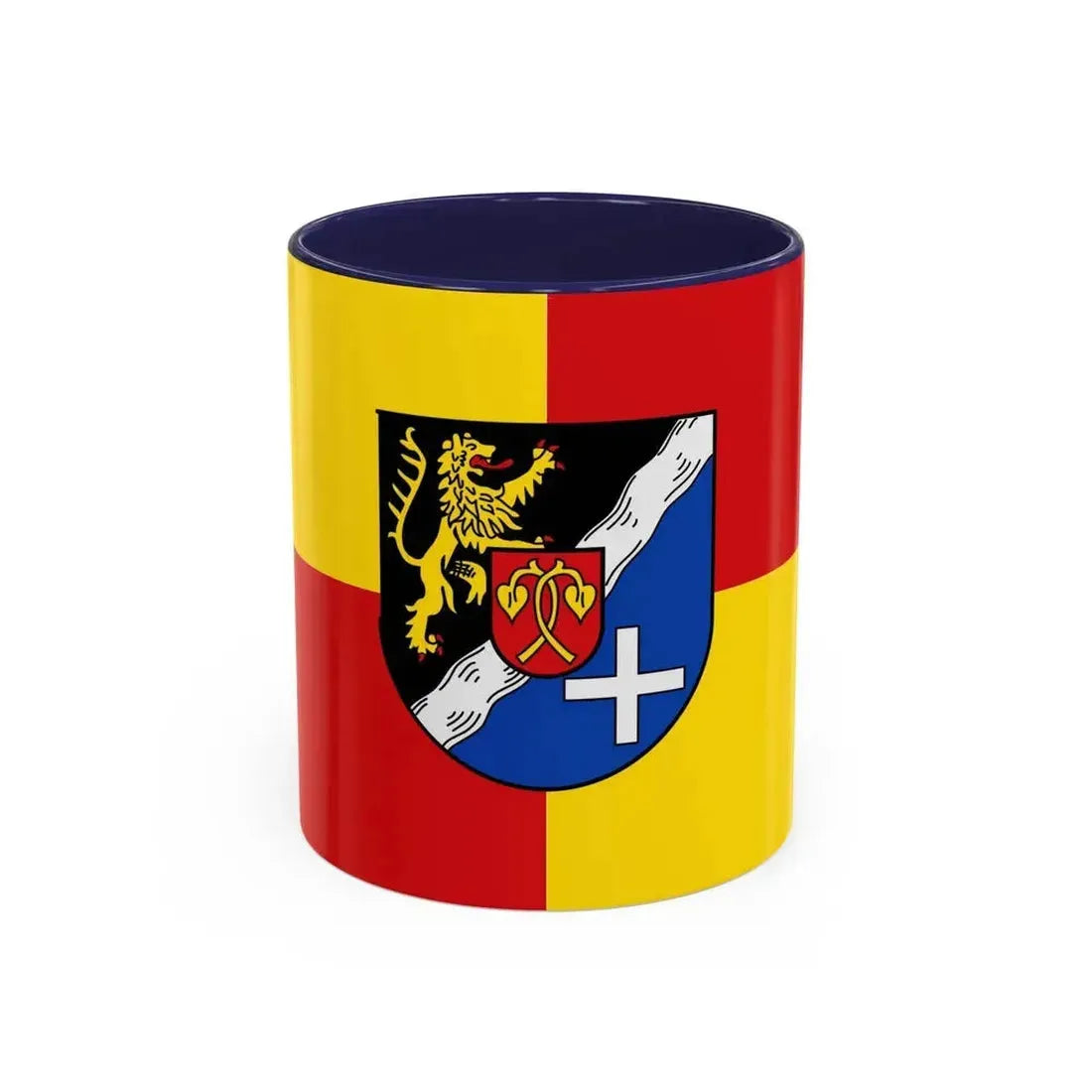 Flag of Rhein Pfalz Kreis Germany - Accent Coffee Mug 11oz Navy - Go Mug Yourself