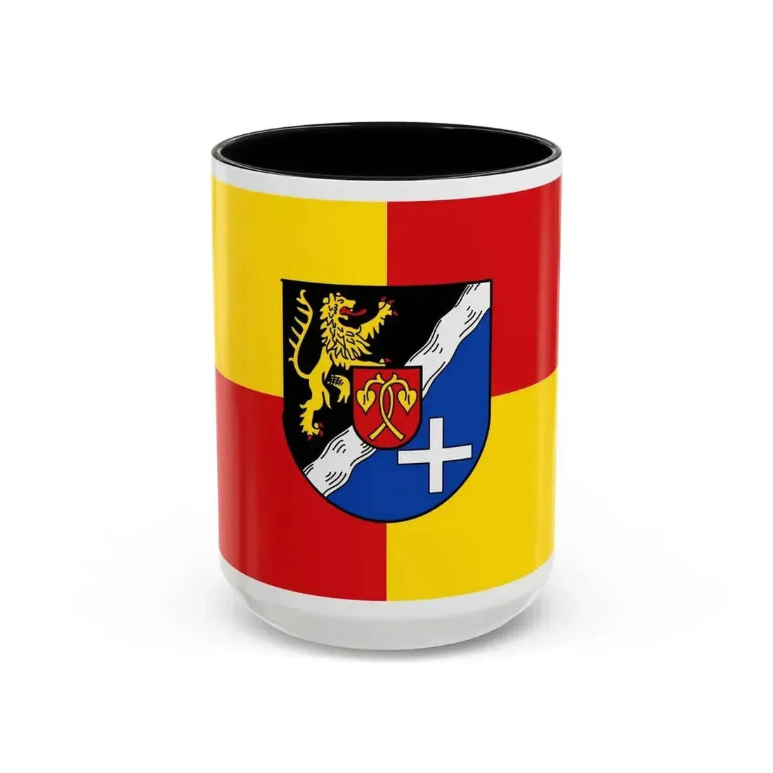 Flag of Rhein Pfalz Kreis Germany - Accent Coffee Mug 15oz Black - Go Mug Yourself