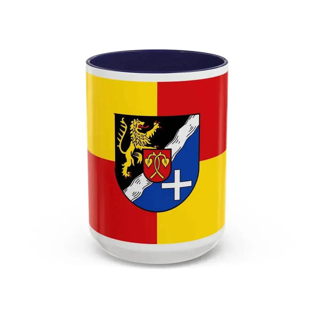 Flag of Rhein Pfalz Kreis Germany - Accent Coffee Mug 15oz Navy - Go Mug Yourself
