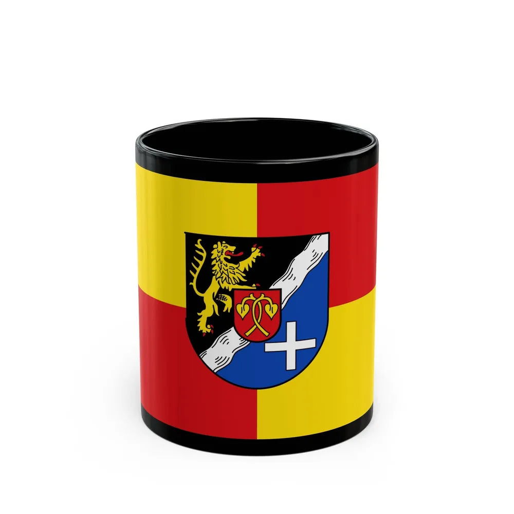 Flag of Rhein Pfalz Kreis Germany - Black Coffee Mug-11oz-Go Mug Yourself