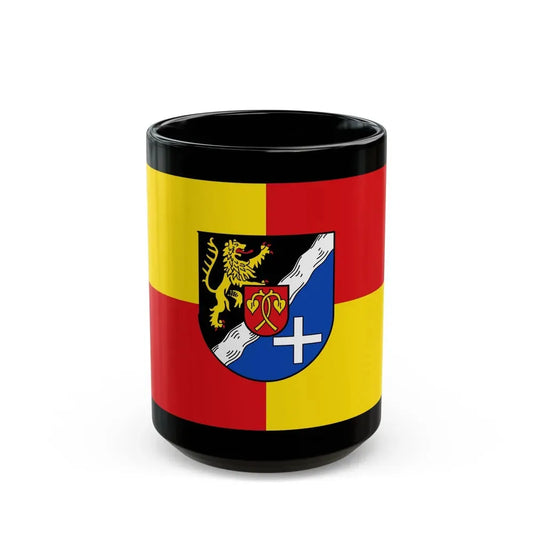 Flag of Rhein Pfalz Kreis Germany - Black Coffee Mug 15oz - Go Mug Yourself