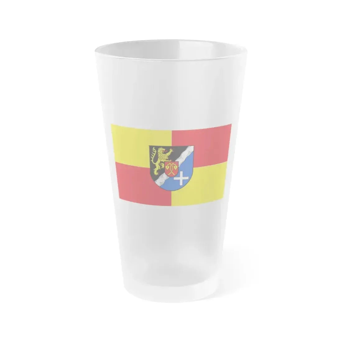 Flag of Rhein Pfalz Kreis Germany - Frosted Pint Glass 16oz - Go Mug Yourself