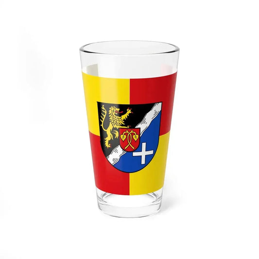 Flag of Rhein Pfalz Kreis Germany - Pint Glass 16oz 16oz - Go Mug Yourself