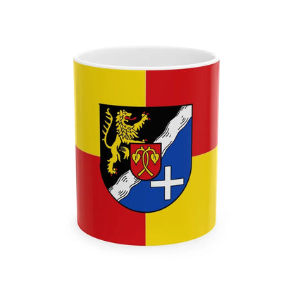 Flag of Rhein Pfalz Kreis Germany - White Coffee Mug-11oz-Go Mug Yourself