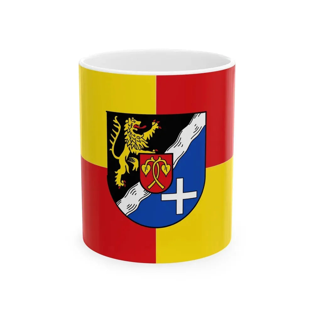 Flag of Rhein Pfalz Kreis Germany - White Coffee Mug 11oz - Go Mug Yourself