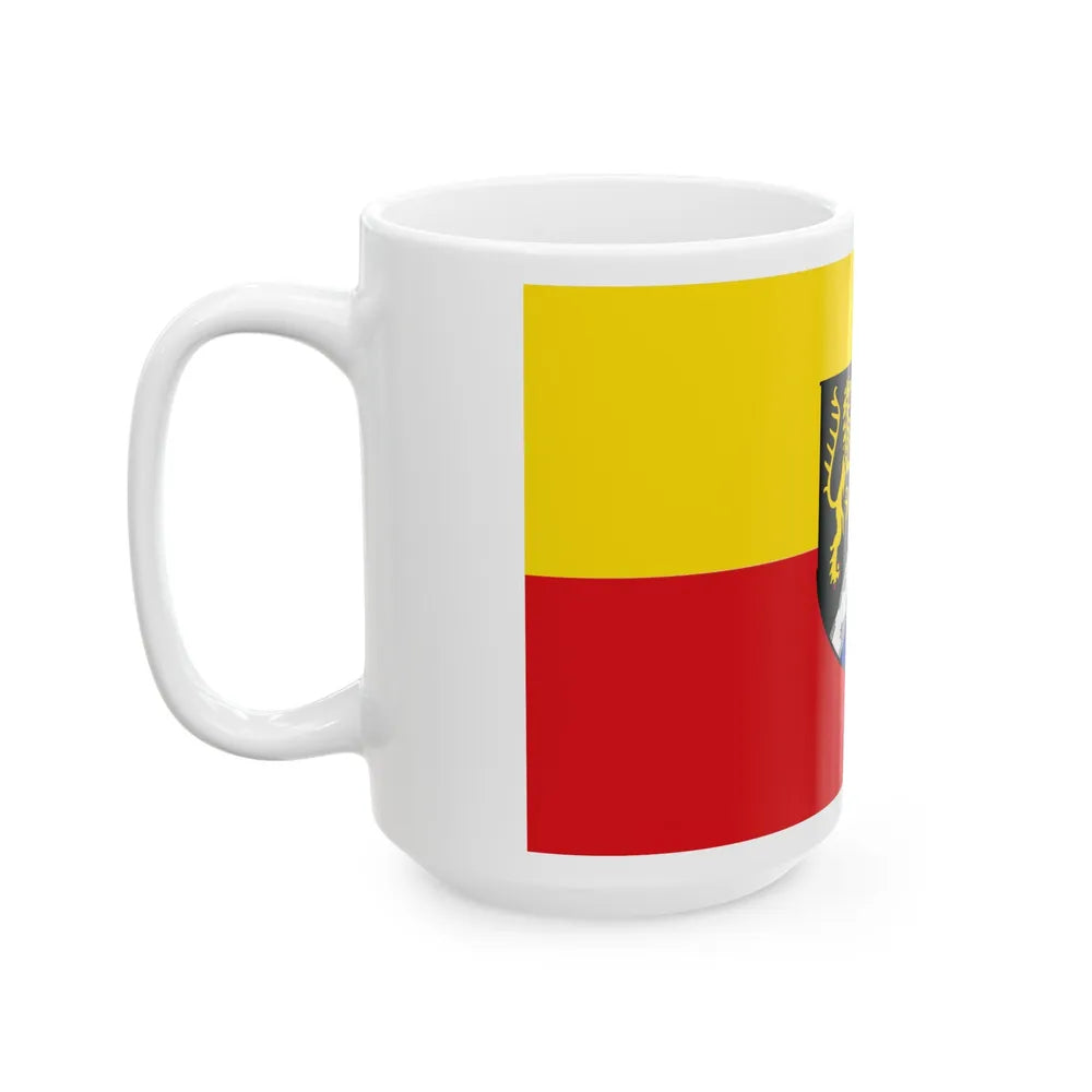 Flag of Rhein Pfalz Kreis Germany - White Coffee Mug-Go Mug Yourself