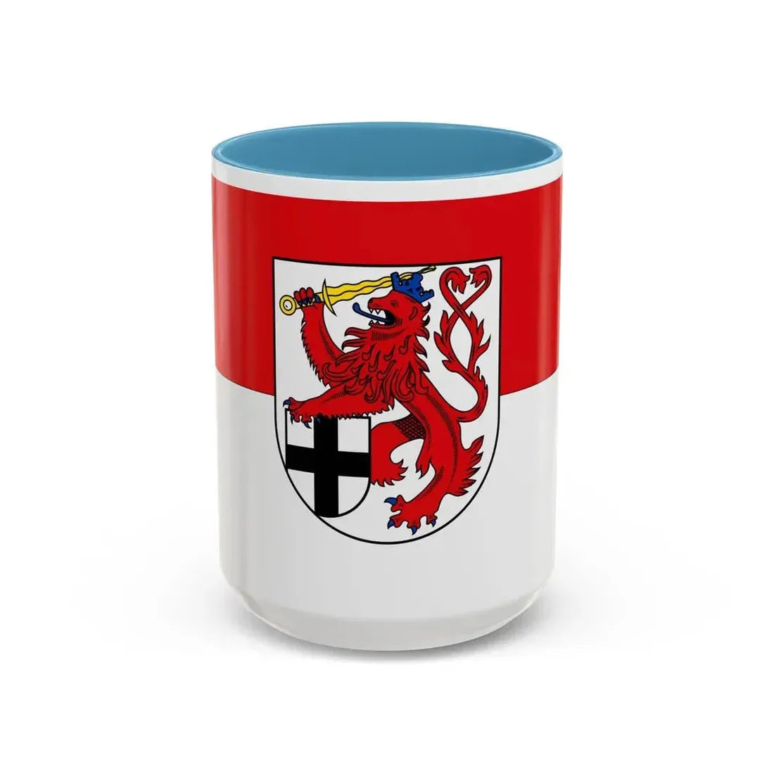 Flag of Rhein Sieg Kreis Germany - Accent Coffee Mug 15oz Light Blue - Go Mug Yourself