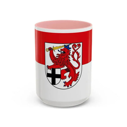 Flag of Rhein Sieg Kreis Germany - Accent Coffee Mug 15oz Pink - Go Mug Yourself