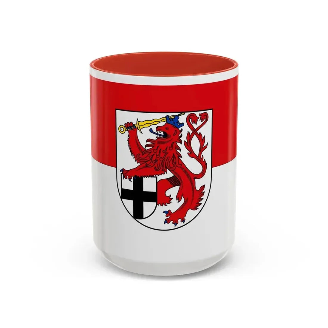 Flag of Rhein Sieg Kreis Germany - Accent Coffee Mug 15oz Red - Go Mug Yourself