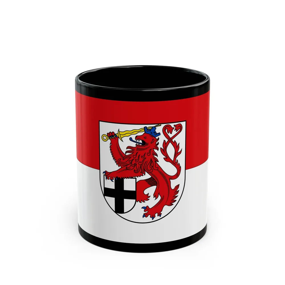 Flag of Rhein Sieg Kreis Germany - Black Coffee Mug-11oz-Go Mug Yourself