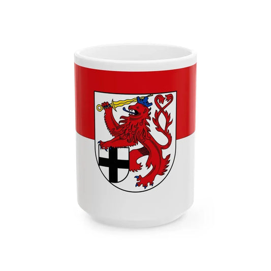 Flag of Rhein Sieg Kreis Germany - White Coffee Mug 15oz - Go Mug Yourself