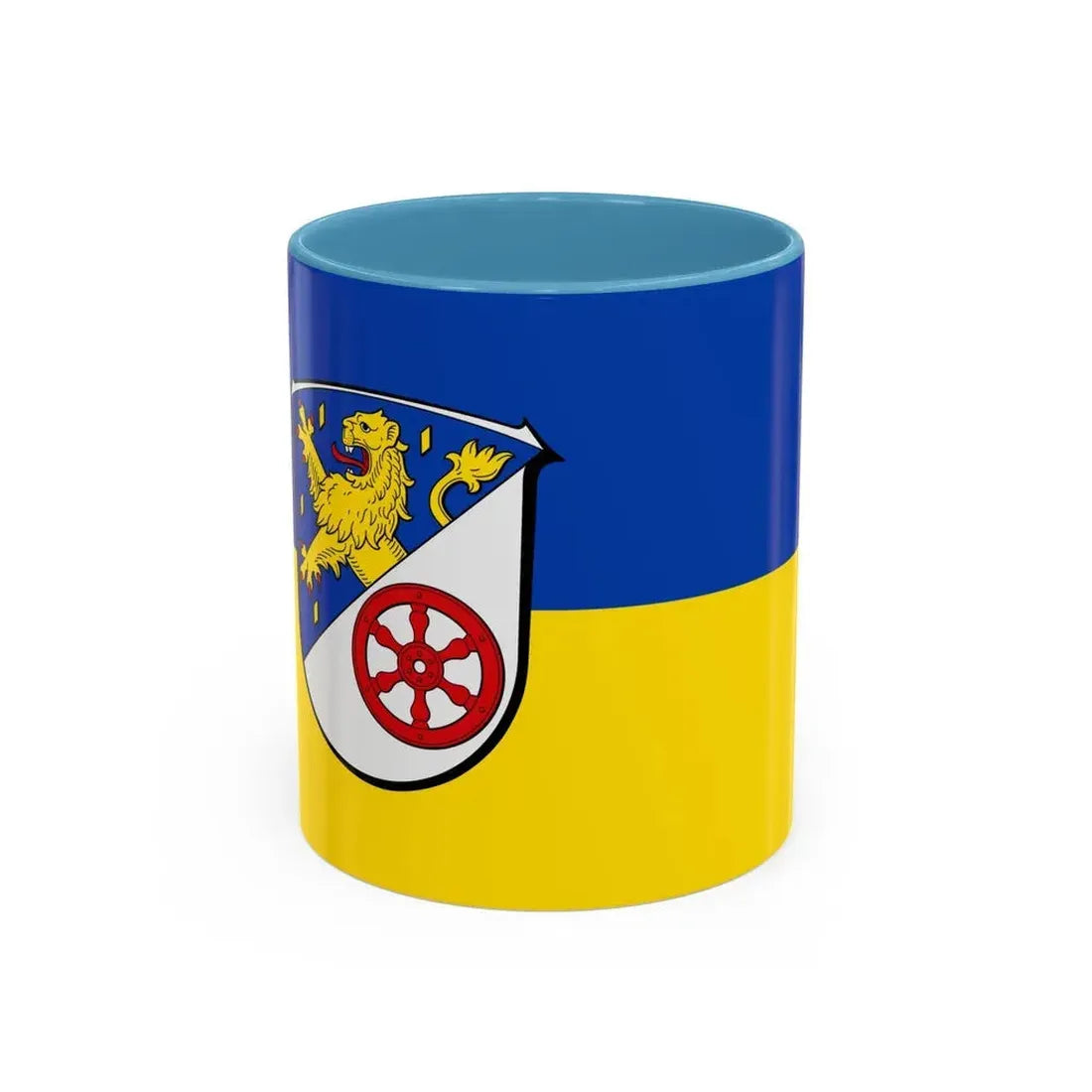 Flag of Rheingau Taunus Kreis Germany - Accent Coffee Mug 11oz Light Blue - Go Mug Yourself