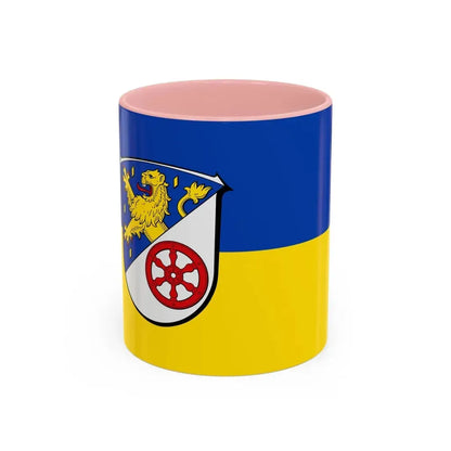 Flag of Rheingau Taunus Kreis Germany - Accent Coffee Mug 11oz Pink - Go Mug Yourself