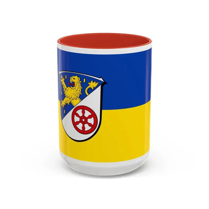 Flag of Rheingau Taunus Kreis Germany - Accent Coffee Mug 15oz Red - Go Mug Yourself