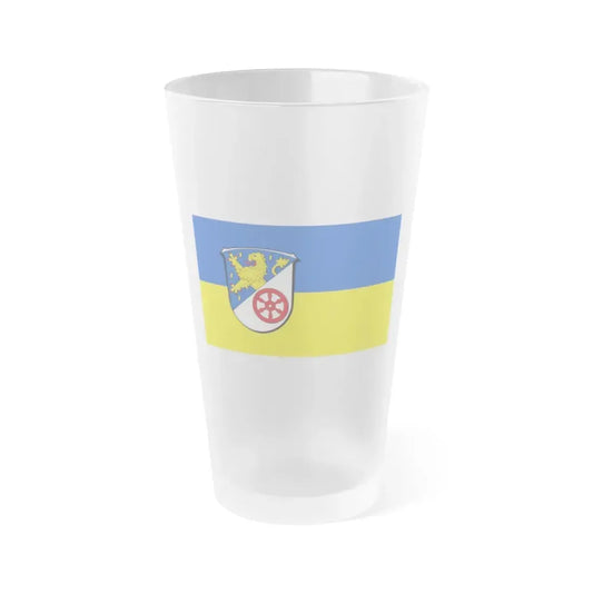 Flag of Rheingau Taunus Kreis Germany - Frosted Pint Glass 16oz 16oz Frosted - Go Mug Yourself