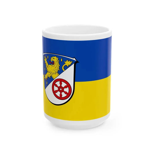 Flag of Rheingau Taunus Kreis Germany - White Coffee Mug 15oz - Go Mug Yourself