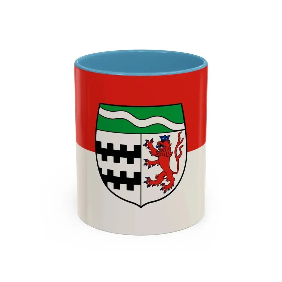 Flag of Rheinisch Bergischer Germany - Accent Coffee Mug 11oz Light Blue - Go Mug Yourself