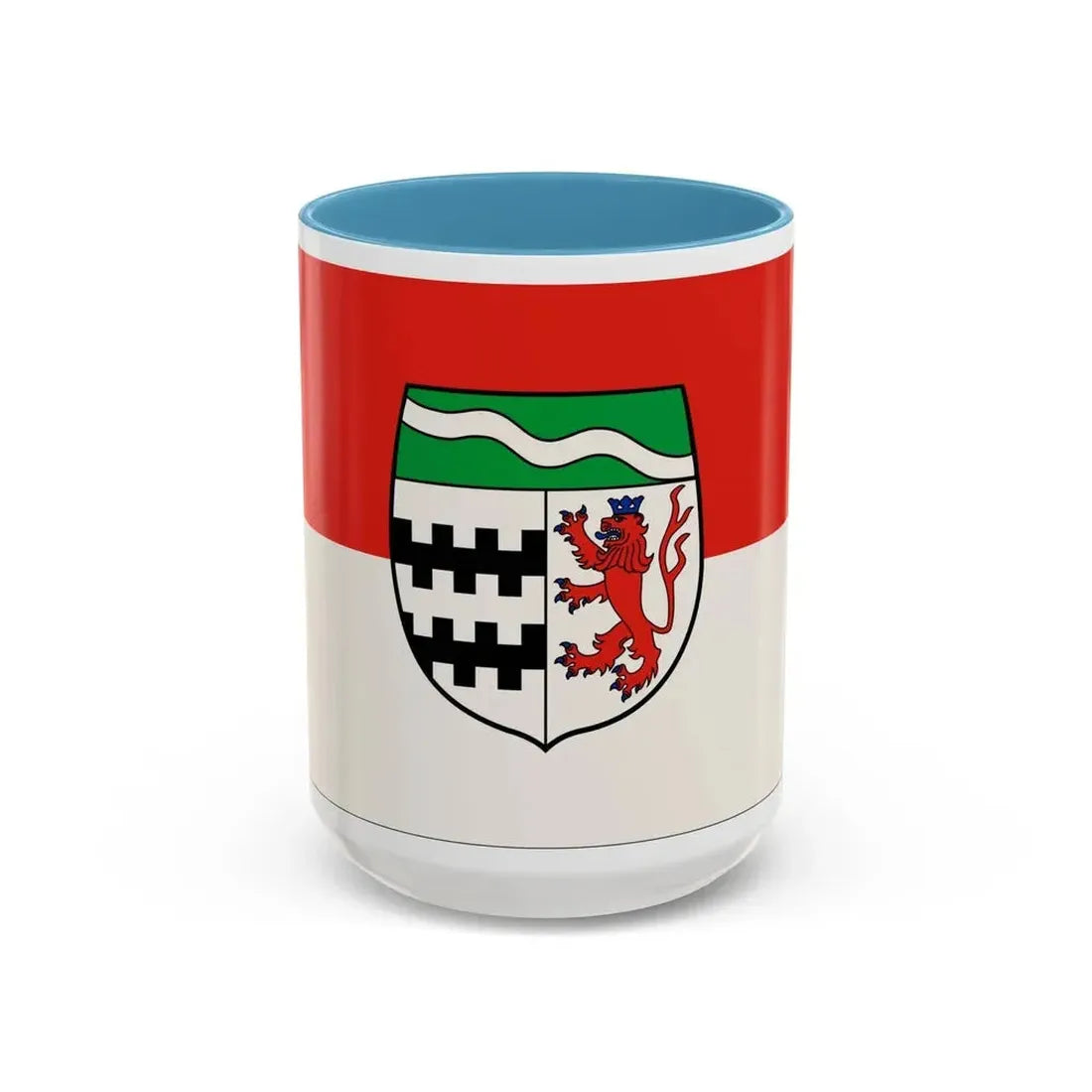 Flag of Rheinisch Bergischer Germany - Accent Coffee Mug 15oz Light Blue - Go Mug Yourself