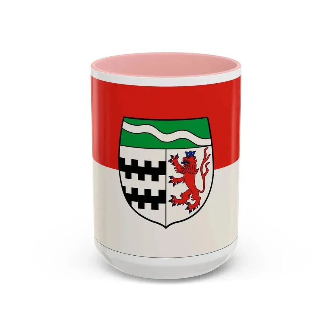 Flag of Rheinisch Bergischer Germany - Accent Coffee Mug 15oz Pink - Go Mug Yourself