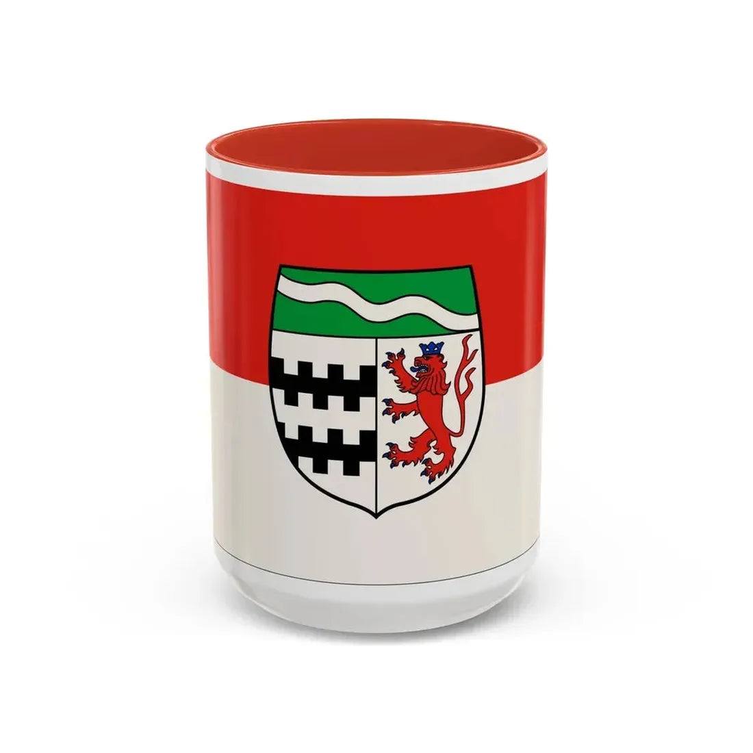 Flag of Rheinisch Bergischer Germany - Accent Coffee Mug 15oz Red - Go Mug Yourself